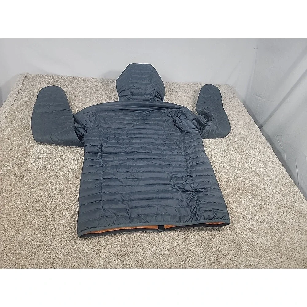 Eddie Bauer EB700 Puffer Down Jacket Mens Small Black Hooded Full Zip Outdoor - Picture 9 of 9